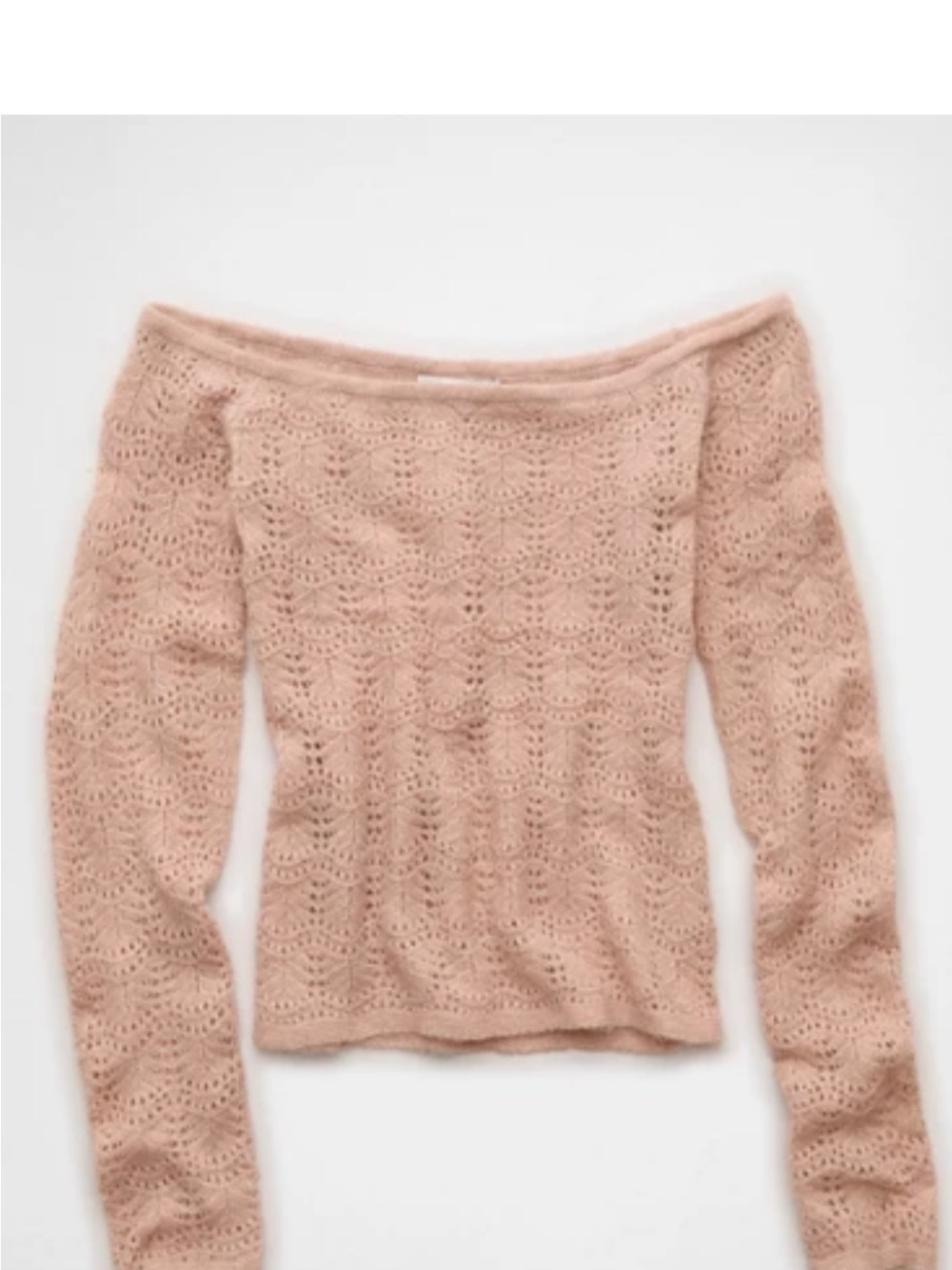 AE Off-The-Shoulder Sweater - Current Coral